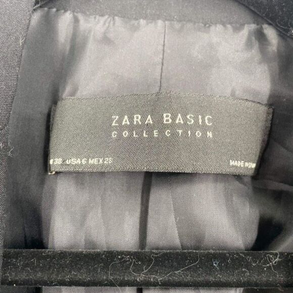 Zara Basic Women's Single Button Lined Long Sleeve Blazer Jacket Black Size 6 - Picture 3 of 8